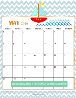 Cute May 2016 Calendar