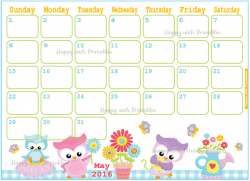 Cute May 2016 Calendar
