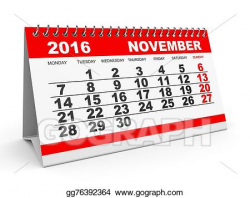 Clipart - Calendar november 2016. Stock Illustration gg76392364 ...