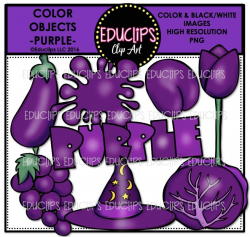 Color Objects - PURPLE - Clip Art Bundle (Color and B&W) - Welcome ...