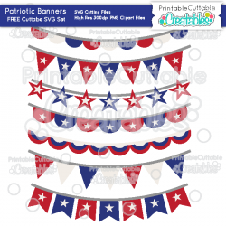 Patriotic Banners Free SVG Files & Clipart Set for Silhouette ...