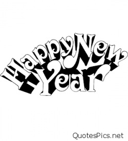 Happy New Year Clip Art – Black And White – Happy Holidays!