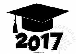 Graduation cap 2017 clip art | Coloring Page