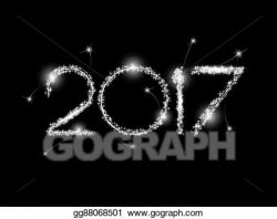 Vector Art - Happy new year 2017. the figures with silver ...