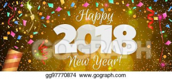Clip Art Vector - New year 2018 banner. Stock EPS gg97770874 - GoGraph