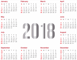 2018 Transparent Calendar PNG Clip Art Image | Gallery Yopriceville ...