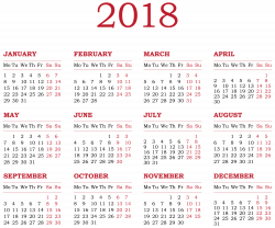 2018 Calendar Transparent PNG Clip Art | Gallery Yopriceville ...