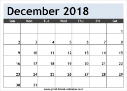 Free December 2018 Calendar Clipart Page | Printblank ...