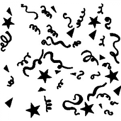 Confetti Clipart Black And White - Letters