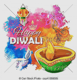 Deepavali Lamp Clipart Luxury Burning Watercolor Diya On Happy ...