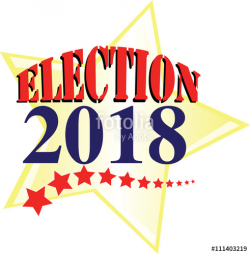 Election 2018 American stars and stripes icon or graphic