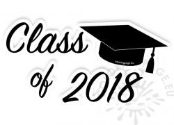 Black Class of 2018 Graduation Clip Art | Coloring Page