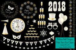 Glitter New Year's Eve Clipart ~ Illustrations ~ Creative Market