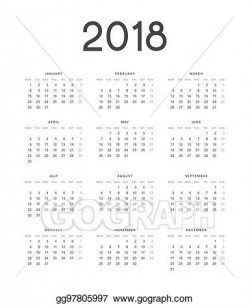Vector Stock - European calendar is a simple template for 2018 ...