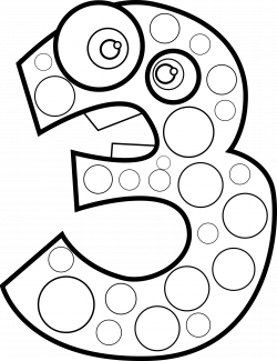 Clipart - Animal Number Three Lineart