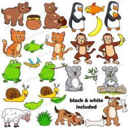 Clip Art Animals and their Food | Clipart BUNDLE by Dancing Crayon ...