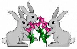 Rabbit clip art groups of gray rabbits three rabbits image 3 2 ...