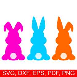 Easter Bunny SVG cut file and Easter Rabbit clipart, set of 3 ...
