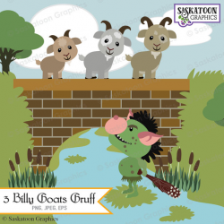 Three Billy Goats Gruff Clipart - Instant Download File - Digital ...
