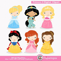 Princess 3 Digital Clipart / Cute Princess Clip Art / Fairytale Princess  Digital Clipart For Personal and Commercial Use / INSTANT DOWNLOAD
