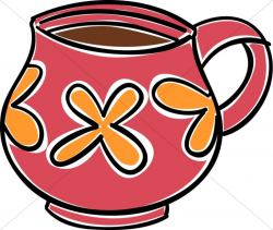 Red and Orange Coffee Mug Clipart | Coffee Hour Clipart