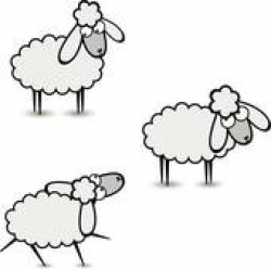 Sheep clipart three - Pencil and in color sheep clipart three