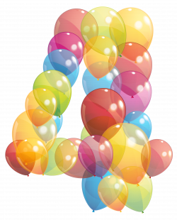 Transparent Four Number of Balloons PNG Clipart Image | Gallery ...
