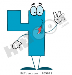Number Clipart #85619: Friendly Blue Number 4 Four Guy by Hit Toon