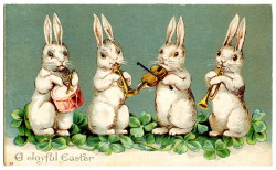 Easter Clip Art - Musical Bunnies - The Graphics Fairy