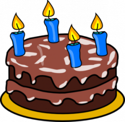 Birthday Cake Four Candles Clip Art at Clker.com - vector clip art ...