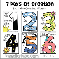 Seven Days of Creation Early Childhood Coloring Sheet for Creation ...