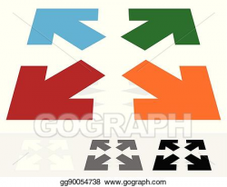 Vector Illustration - Arrows in 4 direction - resize, align ...
