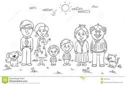 extended family clipart black and white 4 | Clipart Station