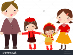 family clipart 4 people 2 daughters 3 | Clipart Station