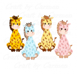 Giraffe clip art cute giraffes zoo jungle safari baby