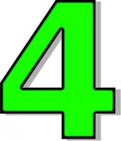 Green Number 4 Clipart
