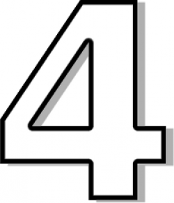Number Four Outline Clipart
