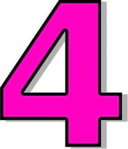 Pink Number 4 Clipart