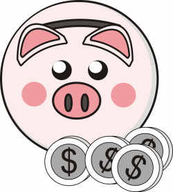 Piggy Bank 4 Coins Clipart transparent PNG - StickPNG