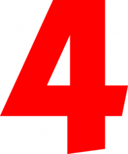 Red Number 4 Clipart