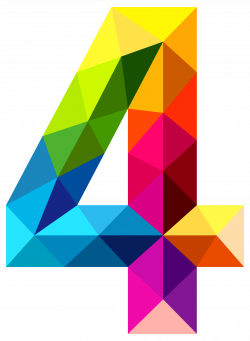 Colourful Triangles Number Four PNG Clipart Image | Gallery ...