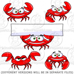 Cartoon Crab Clipart Character | Royalty Free Crab Picture Licensing.