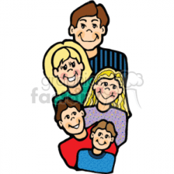 Royalty-Free A Happy Family of Five 157438 vector clip art image ...