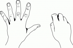 Fingers Clipart Black And White | Letters Format