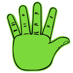 Foam hand high 5 green | Foamstickshop.com