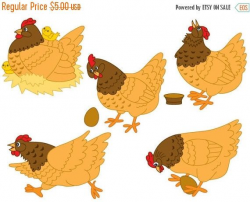 Chicken Clipart - Digital Vector Farm, Bird, Hen, Egg, Rooster ...