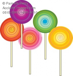Clip Art Illustration of Swirled Lollipops