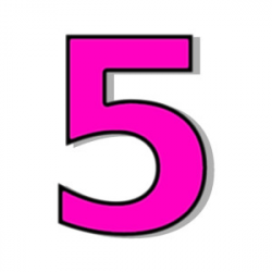Pink Number 5 Clipart - Clip Art Bay