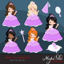 Fairy Tale Princess Clipart Purple This beautiful clipart set ...