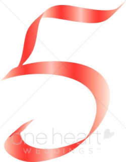 Number Five Clipart | Pink Ribbon Alphabet